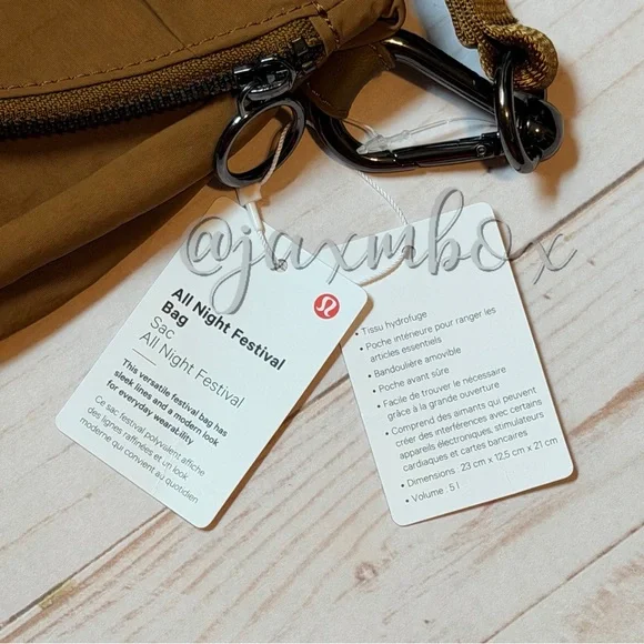NWT Lululemon All Night Festival Bag 5L Burnt Caramel - Picture 6 of 10